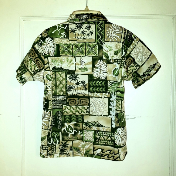 NWOT 100% cotton Green turtle tropical shirt 7 - Picture 2 of 4
